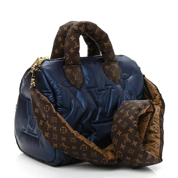 ❌❌LOUIS VUITTON Pillow Speedy Bandouliere 25 Monogram Nylon Metallic Blue bag LV - Picture 10 of 11